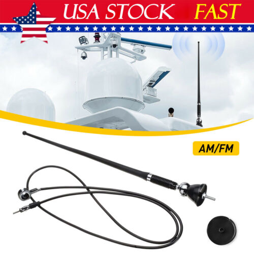 16" Universal Mount Swivel Base Car Radio AM/FM Amplified Signal Aerial Antenna - Picture 9 of 12