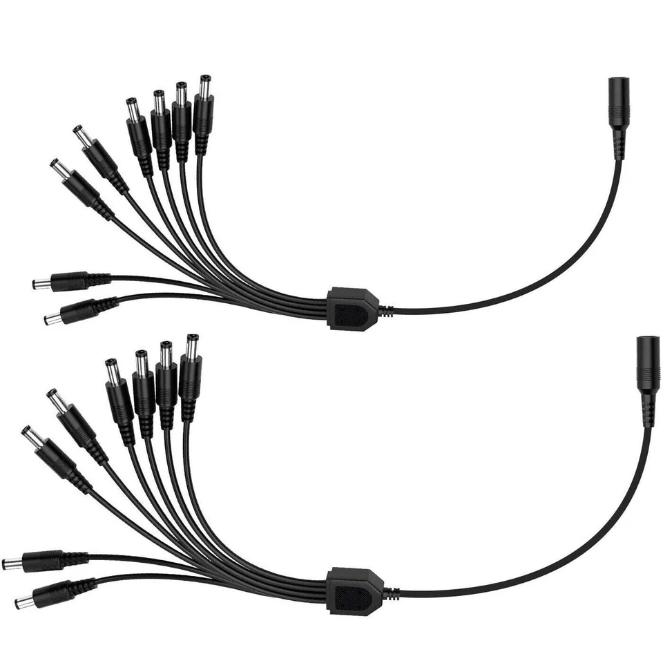 DC 1 Female to 4/8 Male Power Splitter Cable Cord for CCTV Surveillance Camera - Image 2 of 4