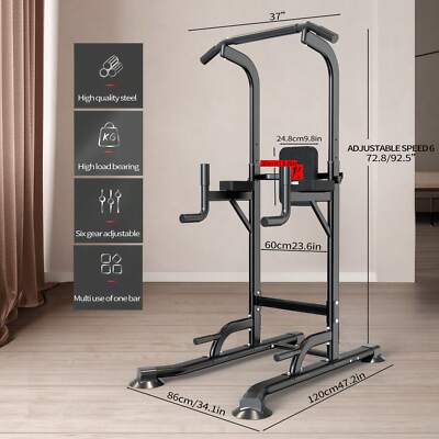 Power Tower Adjustable Height Pull Up&Dip Station Multi-Function-Super Discounts