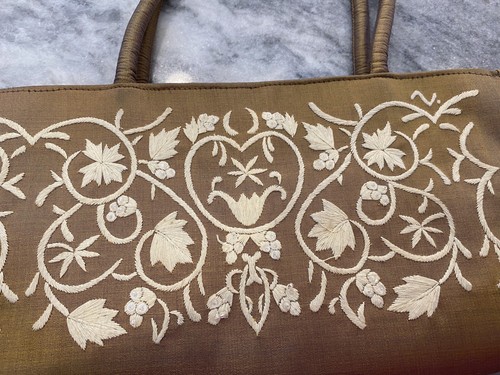 Claire V Shimmery Chartreuse 100% Silk Shoulder Bag - Picture 10 of 10