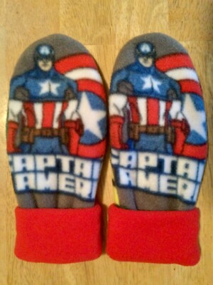 AVENGERS MITTENS Iron Man CAPT AMERICA HANDCRAFTED women fleece winter gloves