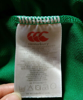 Maillot De Rugby Irlande Canterbury 2014/15 Taille L - Domicile, Vert, Très Bon état Vintage