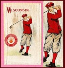 Vintage 1910 University of Wisconsin Badgers Murad Tobacco Silk Golf! Wow!