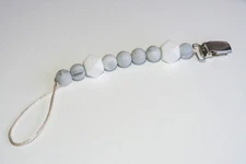 LilyPad Silicone Teether Pacifier Clip BPA Free (Marble/White) Gender Neutral