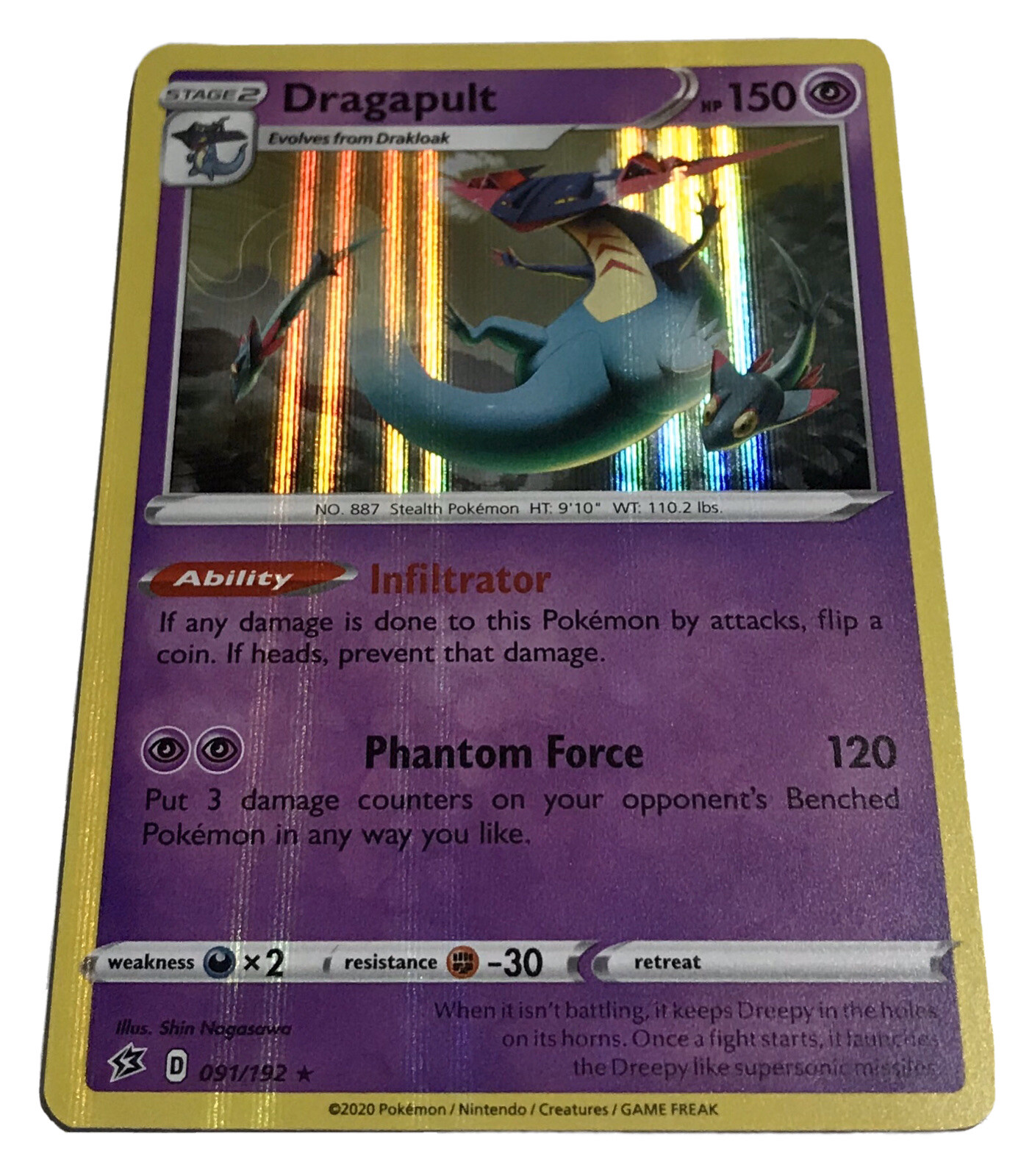 2020 Pokemon TCG Sword & Shield Rebel Clash 91/192 DRAGAPULT Holo Rare |  eBay