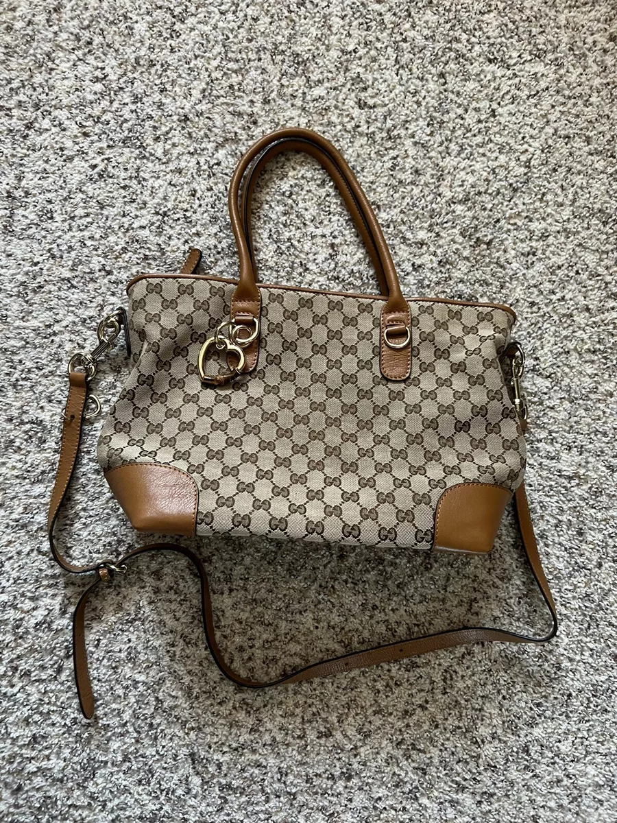 Authentic Gucci 2 Way Medium Brown Leather Bamboo Bag (Refurbished)