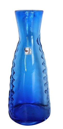 Blenko Aqua Blau Vintage Mundgeblasene Handarbeit Türkis Vase Hat Etikett - Bild 12 von 12