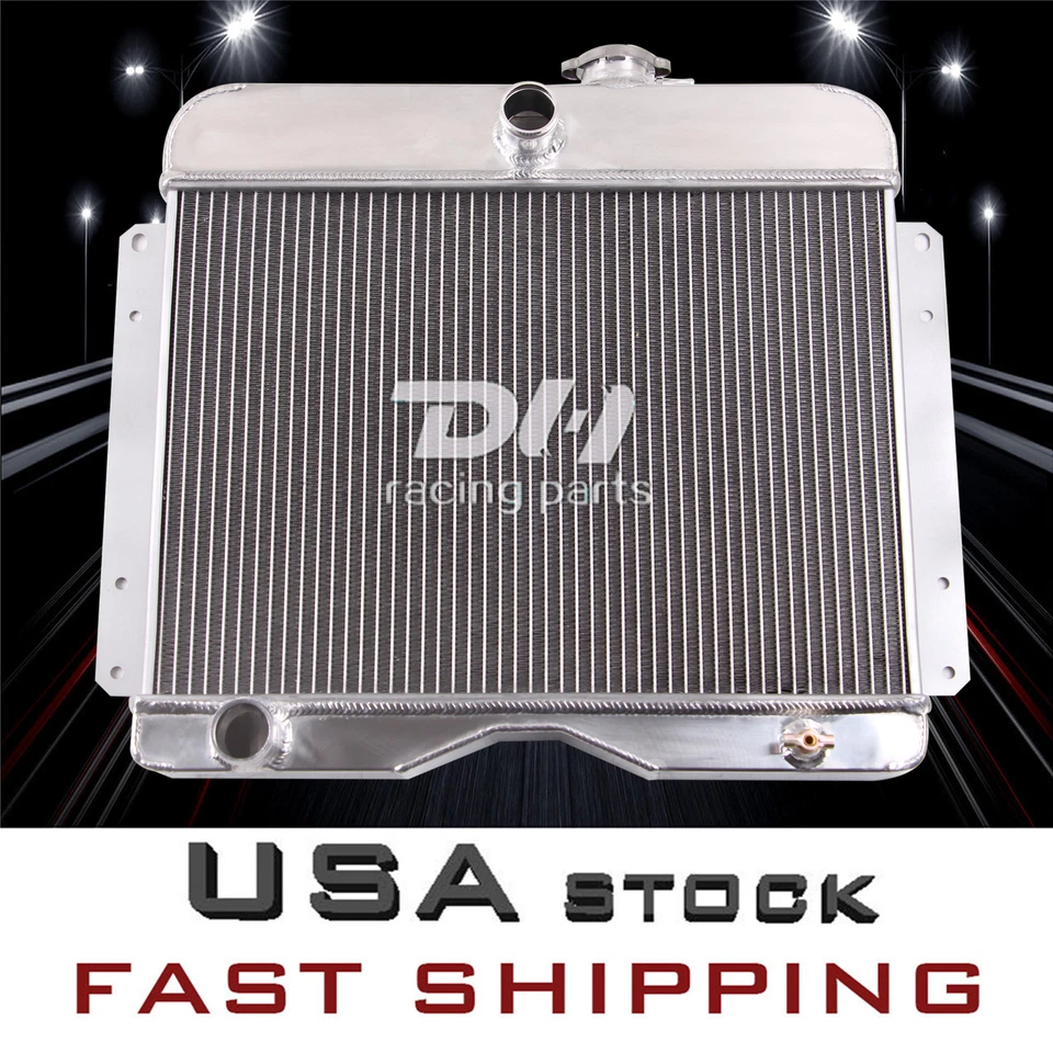 Radiador de aluminio CC4964 3 filas para Jeep 475 Willys Base 1964-1958/CJ-3 DJ-3 2,2 L  Foto 2 de 4