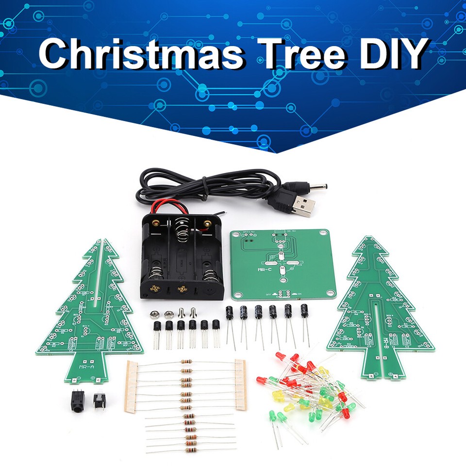 DIY 3D Christmas Tree 3 PCB Flashing Light Christmas Tree for Home