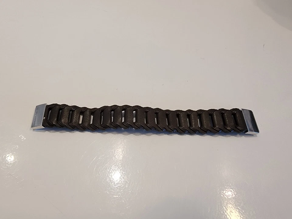 PULSERA EMPORIO ARMANI Marrón CUERO TRENZADO PLATA CIERRE Foto 3 de 4