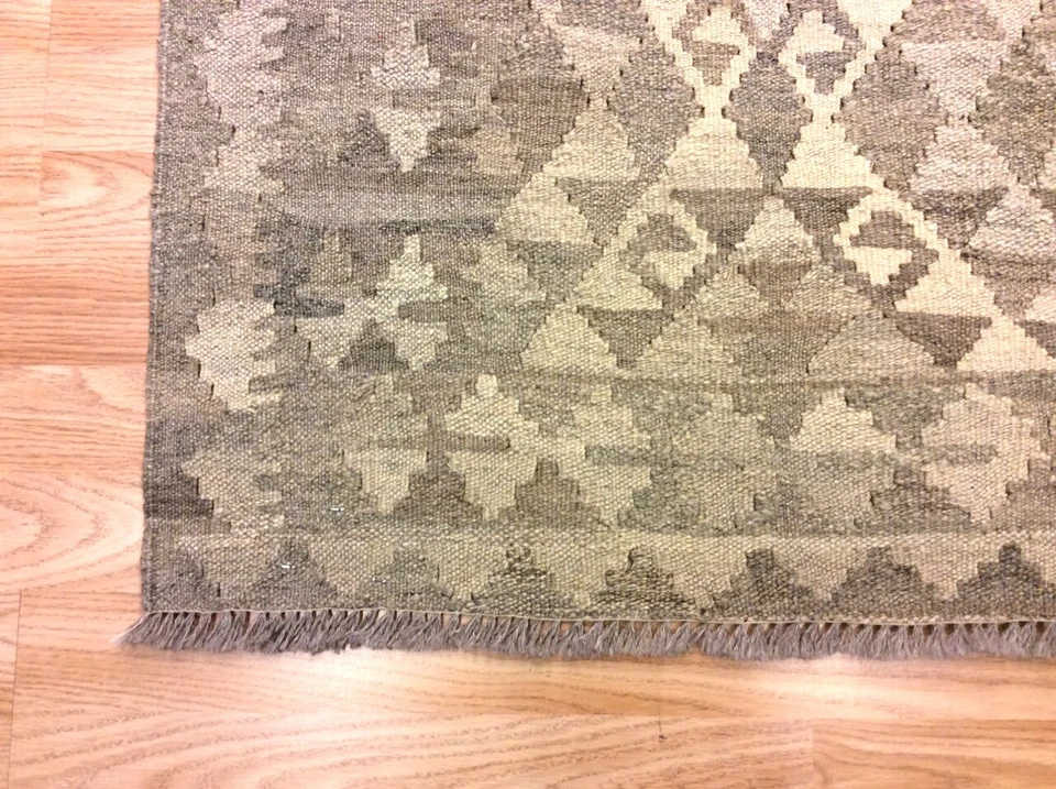 Handmade Afghan Tribal NATURAL Brown Wool Kilim Hall RUNNER Rug 78x282cm -50%RRP - Image 3 of 4