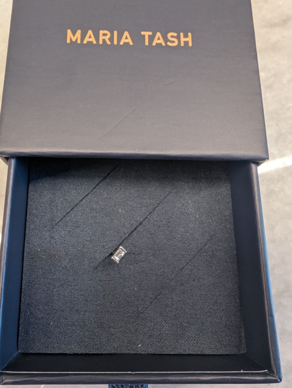 Maria Tash Diamond Baguette Threaded Stud Earring White Gold