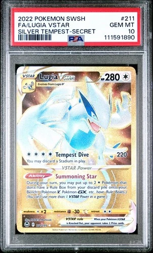PSA 10 Lugia VSTAR #211 Silver Tempest Secret Rare Pokémon TCG