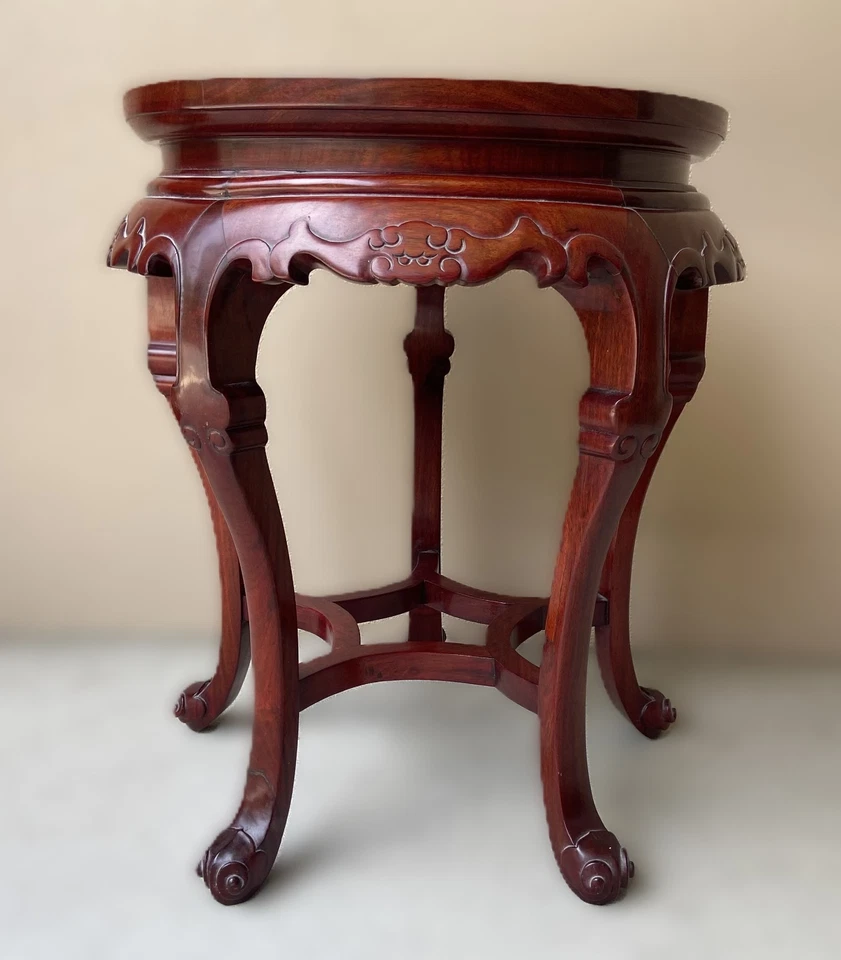 Chinese Rosewood Cloisonne Side Table - Image 3 of 4
