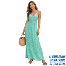 Judith March Mint Green Lace Maxi Dress Women's Large L Boho Romantic Wedding