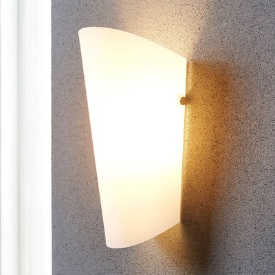 Lindby Wandleuchte, Wandlampe Innen 'Aurora' in Weiß aus Glas (1 flammig, E27) -
