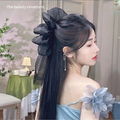 Star Cloud Schleife Haarspange schwarz Tuch für Frauen Haarschmuck stilvoller G