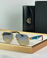 Luxury Maybach Sunglasses Word L Gold Frame Blue Temple Gradient Lens 61  14 140