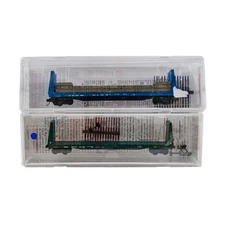 Micro Trains Bulkhead Flat Car GN Western 1:160 N Scale Train Freight Car 2P Lot