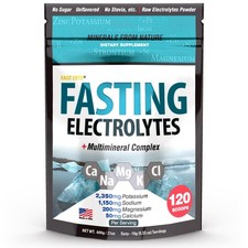 Fasting Electrolyte Supplement Powder  No Sugar Unflavored Raw Electrolytes ...