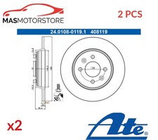 BREMSSCHEIBEN SATZ PAAR HINTEN ATE 240108-01191 2PCS P FÜR RENAULT CLIO V