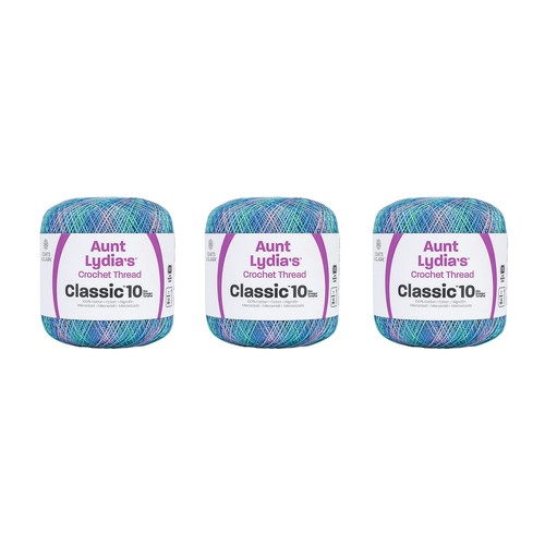 Classic Ocean Crochet - 3 Pack of 300y/274m - Cotton - Gauge 10 - Crochet