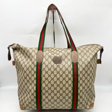 Gucci Handbag Boston bag Sherry line Brown PVC Leather Vintage Y2K bag Auth