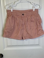 Free People Women s 4 28/2.5 Blush Pink High-Rise Pleated Billie Chino Shorts