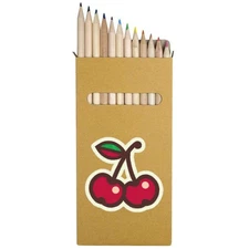 12 x 'Two Cherries' Long 178mm Coloured Pencils / Pencil Set (PE00064777)