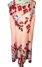 T Tahari Sheath Dress Pink Floral Sleeveless Knee Length Office Casual Plus 14W