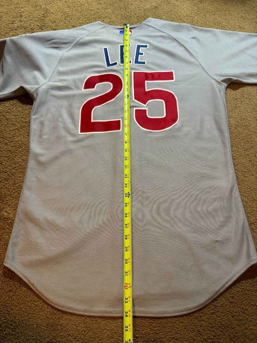 シカゴ・カブス LEE 25 ユニフォーム MAJESTIC #25 Derrick Lee Size 44 CHICAGO CUBS GRAY BASEBALL JERSEY