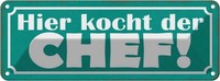 Blechschild 10X27 Cm Hier Kocht Der Chef Beruf Arbeit Deko Geschenk Metall Schil