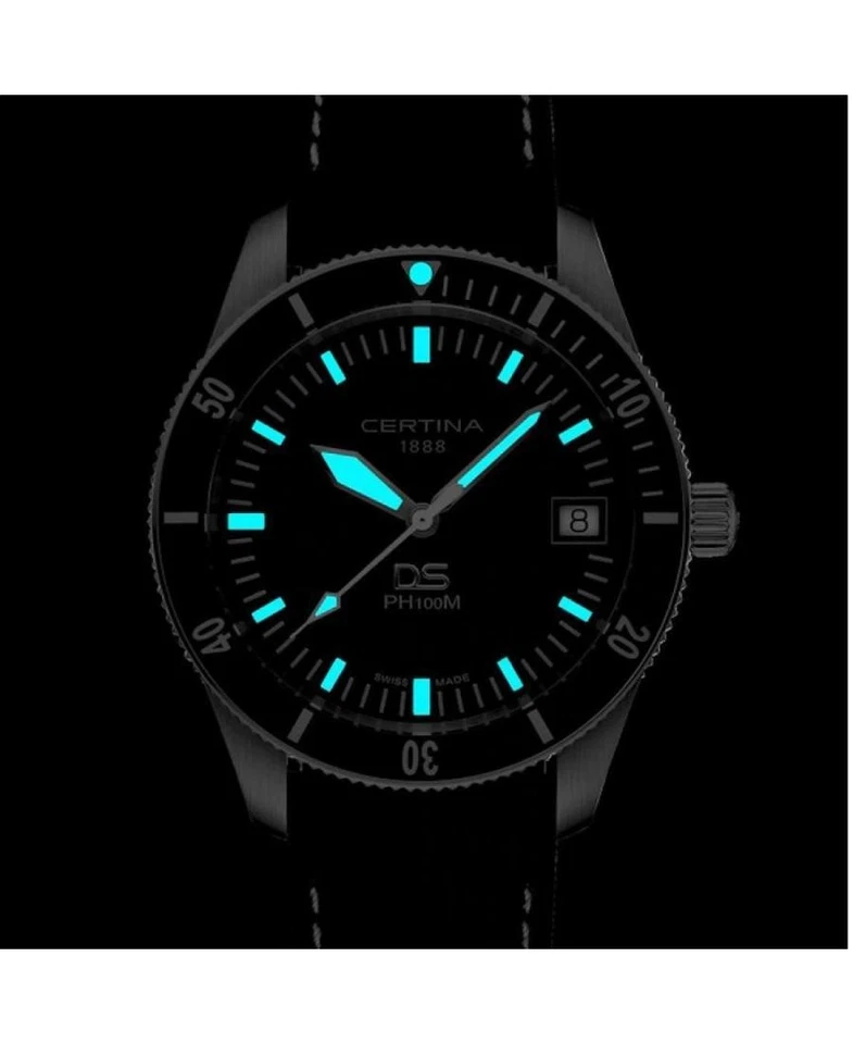 Reloj informal de cuarzo analógico para hombre CERTINA vestido clásico esfera negra impermeable redondo Foto 3 de 4