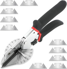 Miter Shears, Multi Angle Miter Shear Cutter with 10 Replacement Blades, 45-135