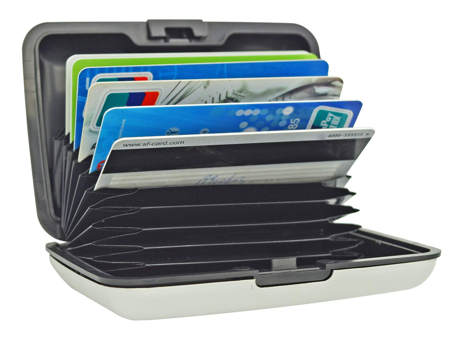 Unisex 12-Slot Metal Card Holder Multi-Pocket Aluminum Wallet for Credit Cards