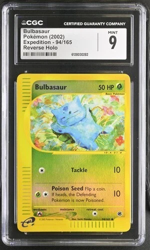CGC 9 MINT Bulbasaur 94/165 Reverse Holo 2002 Pokemon Expedition Pop 21