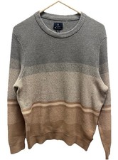 The Original Ben Sherman Grey/Tan Stripe Long Sleeved Sweater XL NWT