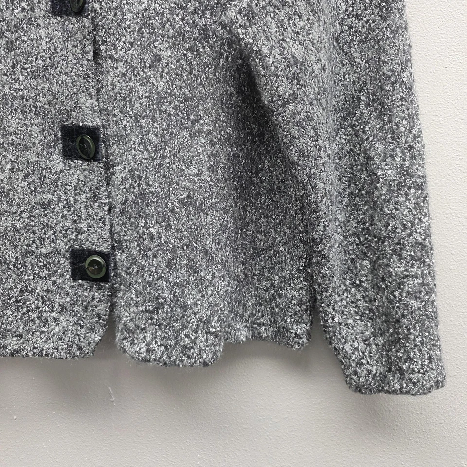 Suéter Villager Liz Claiborne Mujer 3X Gris Boucle Botón Frontal Cárdigan Foto 3 de 4