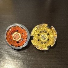 Beyblade Vintage Spinning Tops Lot of 2 - Red and Yellow - Age Level 8-11 Years