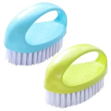 2 Pack Scrubbing Brushes for Cleaning, Heavy Duty Scrub Brush Nylon Green+blue