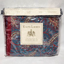 vtg RALPH LAUREN Home Collection COLLETTE Pillow Sham Standard blue/red Paisley