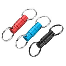 Quick Release Keychain, 3Pcs Detachable Pull Apart Key Ring Clip, Wine Red Blue