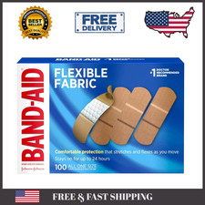 Band-Aid Brand Flexible Fabric Adhesive Bandages, 100 Count