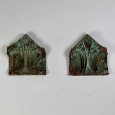 Antique NYC Building Architectural Salvage Green Copper Decorative Wall Frieze
