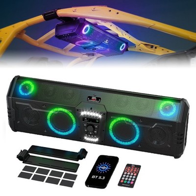 800W UTV Sound Bar RGB Speakers Audio System w/ FM Radio BT5.3 for X3 RZR Zforce