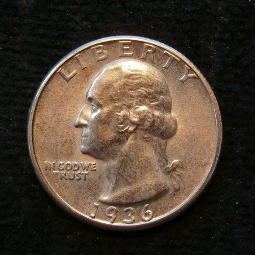 1936 WASHINGTON QUARTER BU