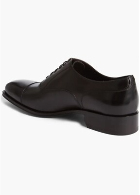 Tom Ford Gianni Cap Toe Oxford Dress Shoes BLACK Men display picture 2