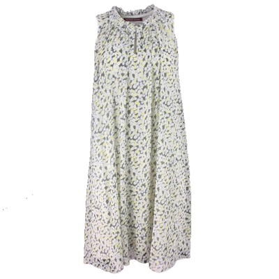 COMPTOIR DES COTONNIERS White Grey Yellow Chiffon Keyhole Neck ...