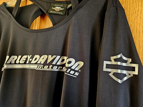 Harley Davidson Womens long sleeve Shirt Size XL Black Criss Cross Back NWT - Picture 4 of 8