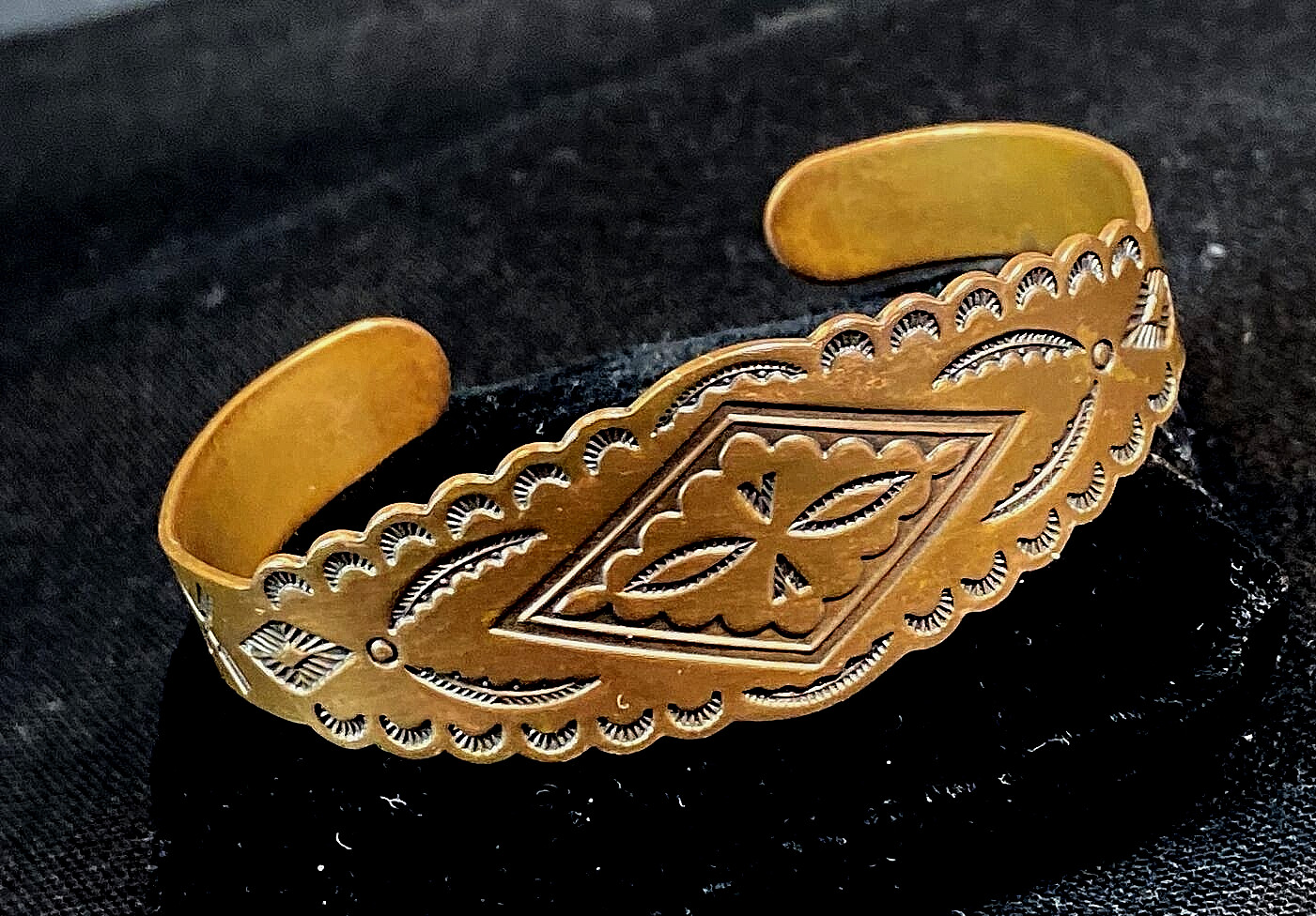 Solid Copper Southwest Style Open Cuff Bracelet B… - image 2